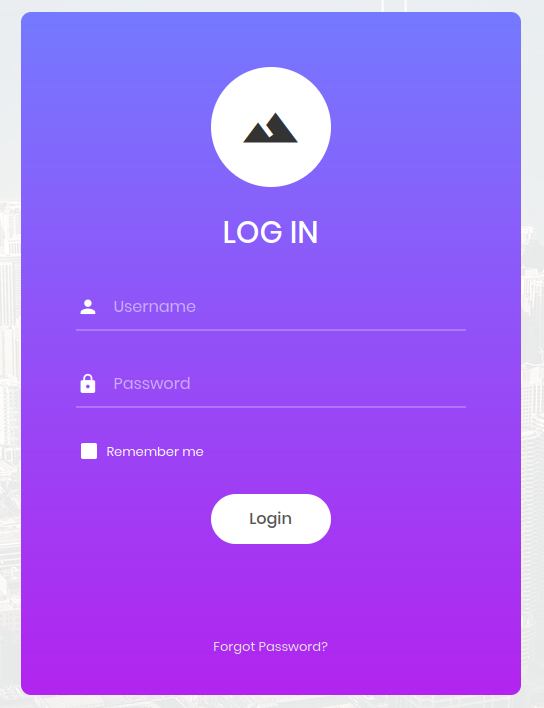 Figure 1: Login page with username and password fields.